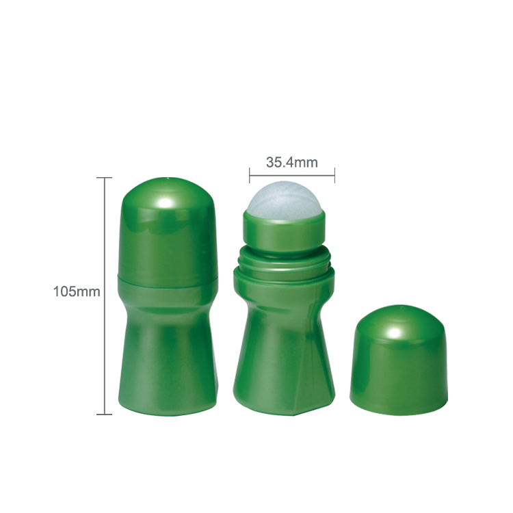 Free Sample Custom Label And Color Ball Diameter 35.4mm Small Capacity 50ml Oil Plastic Essence Eye Cream Antiperspirant Roll on Deodorant Bottle