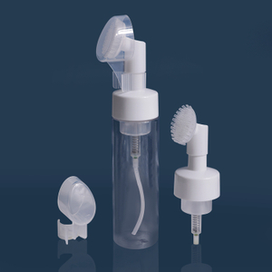 Manufacture Wholesale Custom Logo Foaming Soap Travel Foam Dispenser Foam Wash Bottle with Silicone Brush,Foam Pump Bottle With Brush