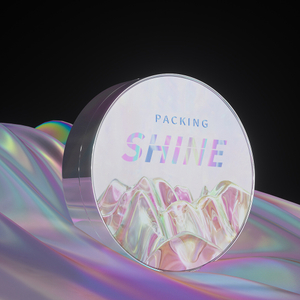 High-end design cosmetic beauty packaging empty air bb cushion compact pressed powder case container with mirror