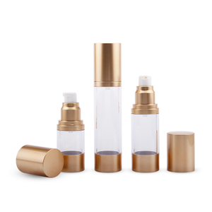 Personal Care Packaging Cosmetic Packaging AS PP PE 15/30/50ML Transparent Airless Pump Bottle Cosmetics Gold