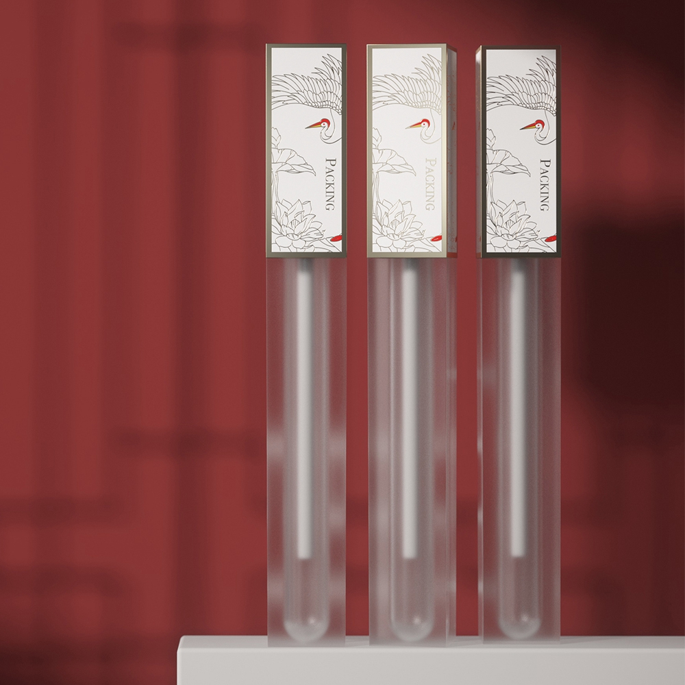 4ml Empty Lip Gloss Bottle Private Label White Color Clear Custom Lip Gloss Tube
