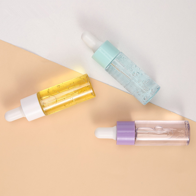 Refillable Liquid Cosmetic Packaging 20ml Multipurpose Frosted Matter Fragrance Essential Oil Skin Care Essence Lid Colorful Mini Empty Clear Dropper Glass Bottle